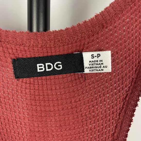 BDG Red Racerback Penelope Waffle Knit Fit + Flare Dress - Picture 3 of 10